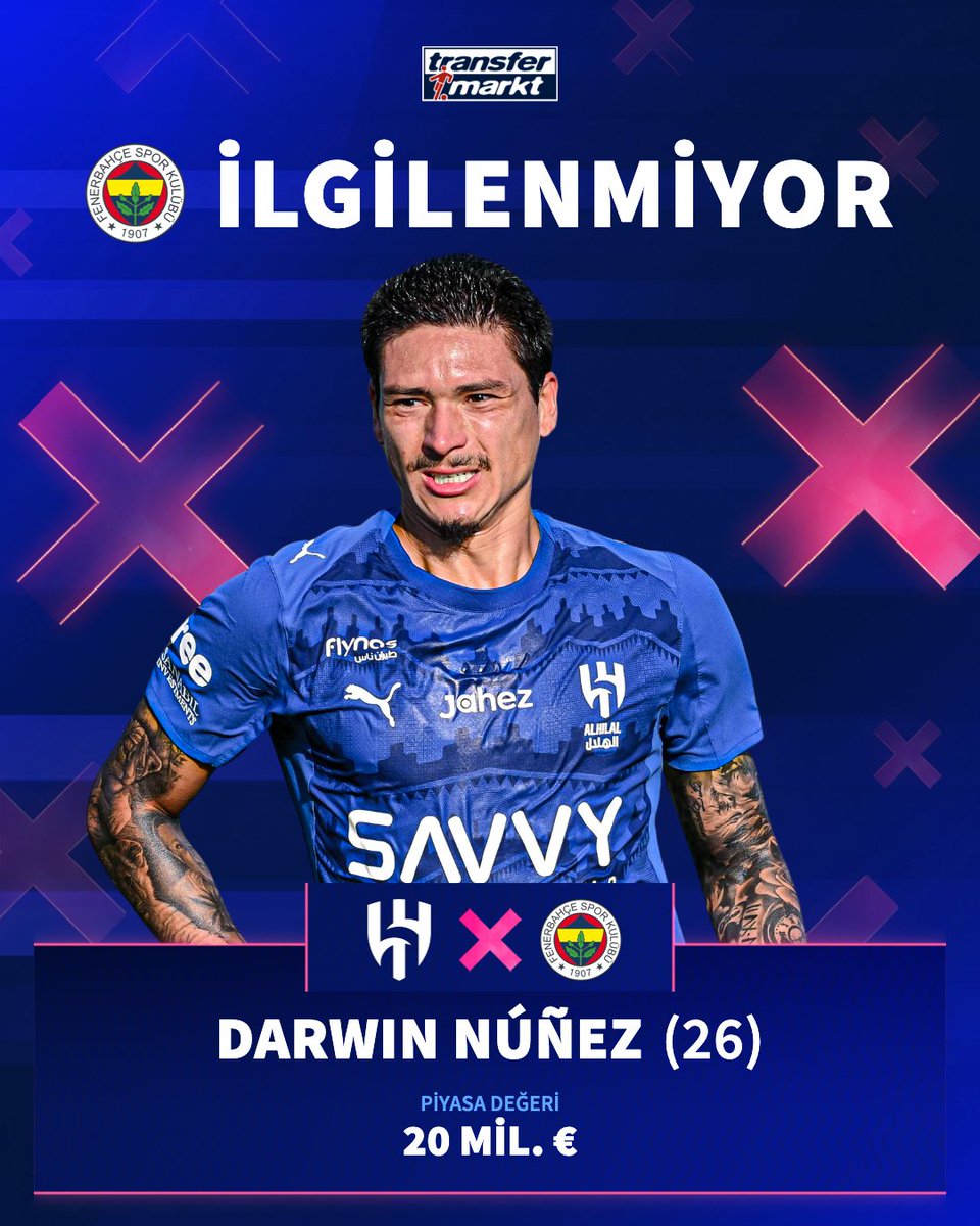 ❌ Fenerbahçe, menajerler tarafından önerilen Darwin Nunez'i reddetti!