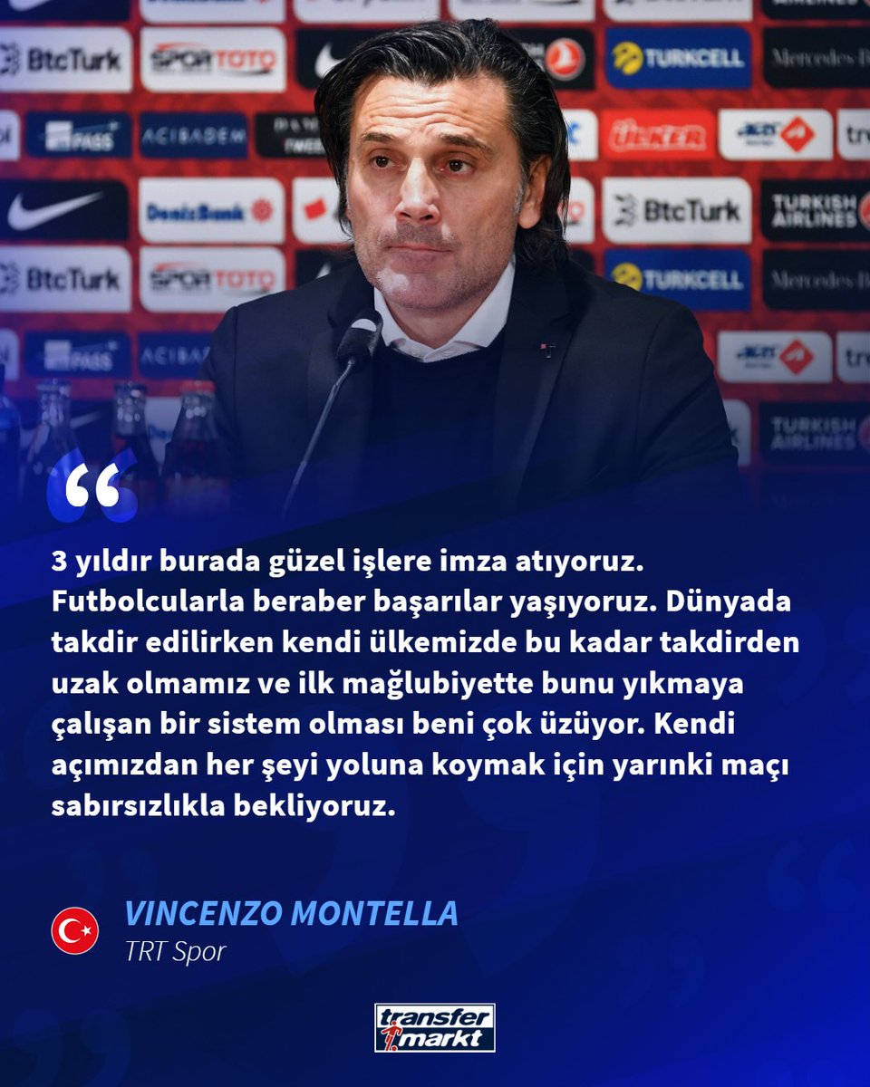 🇹🇷 A Milli Takımımızın Teknik Direktörü Vincenzo Montella'nın açıklamaları!