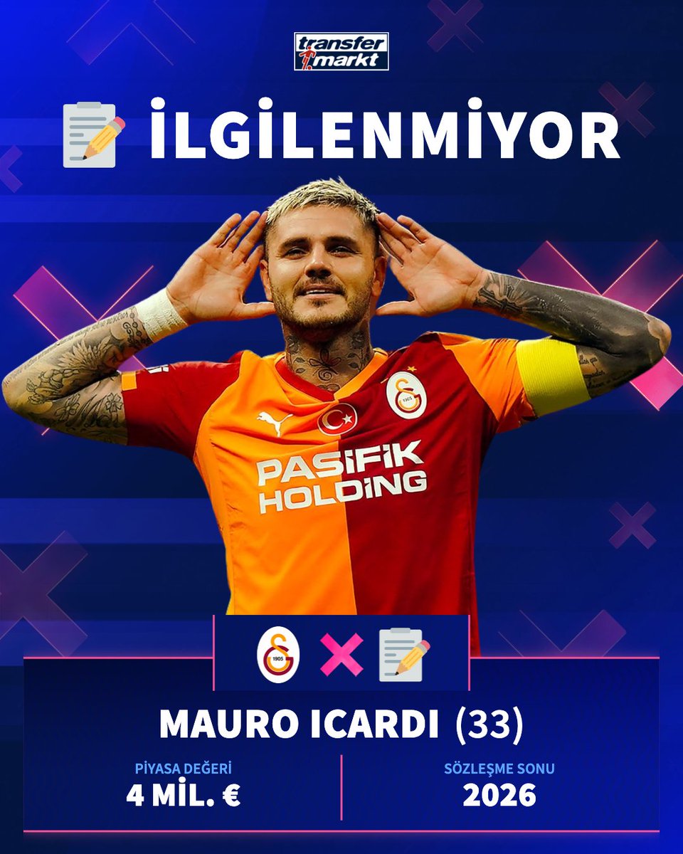 ❌ Galatasaray, sözleşme teklifine cevap vermeyen Mauro Icardi ile yeni kontrat yapmama kararı aldı!