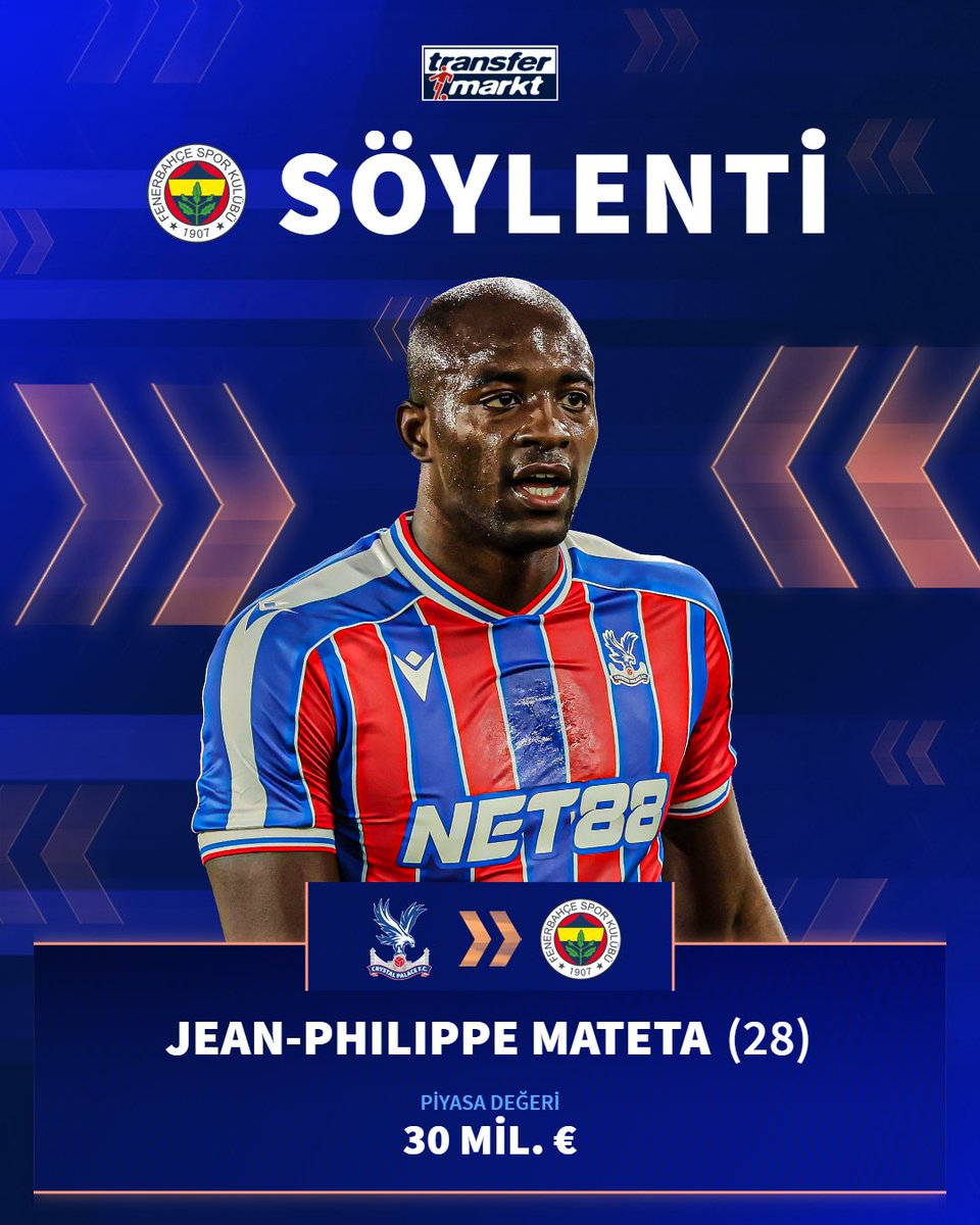🟡🔵 Fenerbahçe, Jean-Philippe Mateta’yı forvet transfer listesine ekledi.