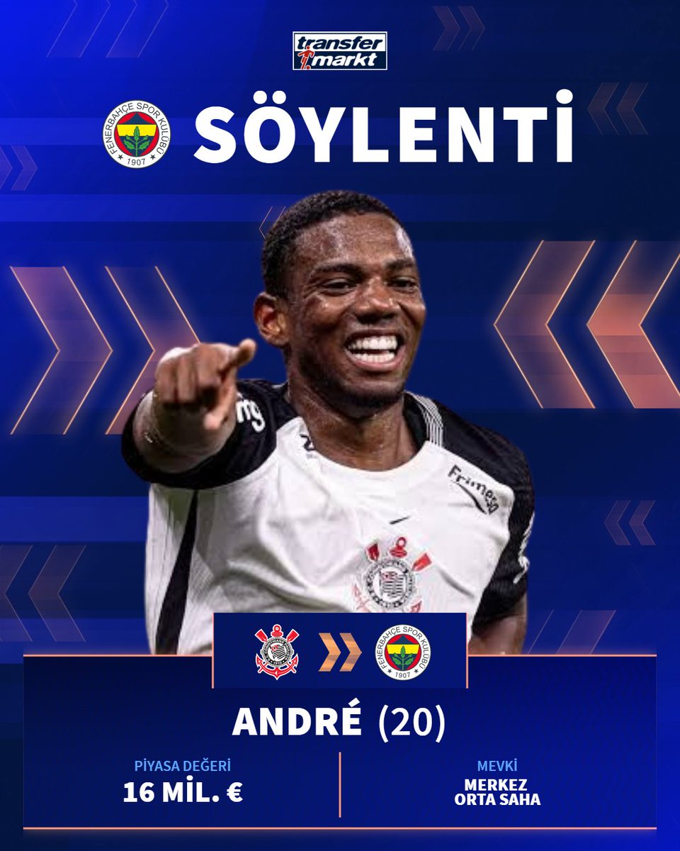 🟡🔵 Fenerbahçe, Corinthians forması giyen André'nin durumunu takip ediyor!