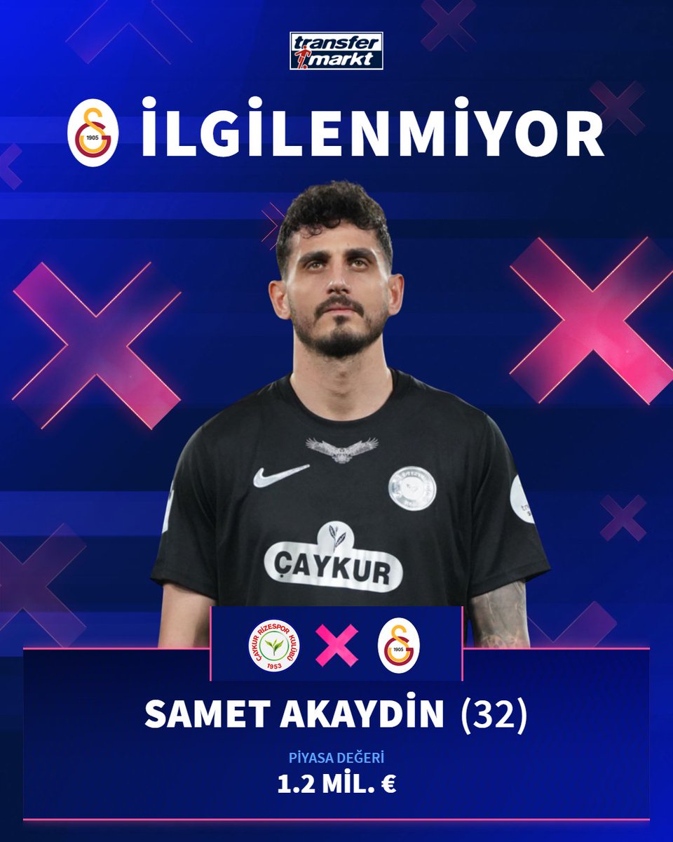 ❌ Galatasaray Teknik Direktörü Okan Buruk, daha üst düzey bir stoper istediği için Samet Akaydin'ı reddetti!