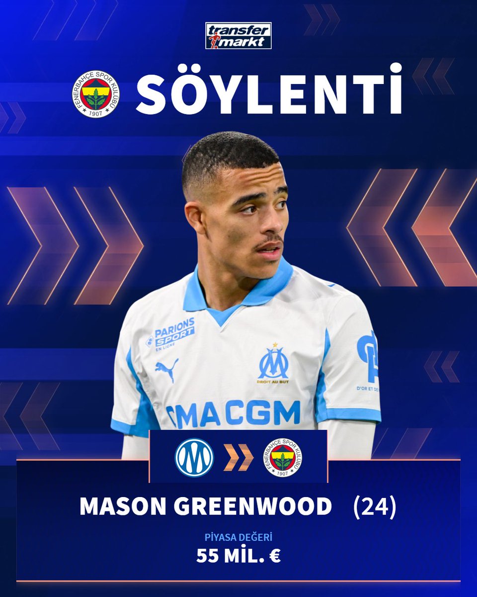 🟡🔵 Fenerbahçe, Mason Greenwood’u kadrosuna katmak istiyor ve görüşmeleri sürdürüyor.