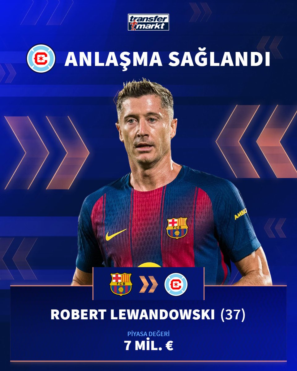 🚨 Robert Lewandowski, MLS ekiplerinden Chicago Fire'a transfer oldu.