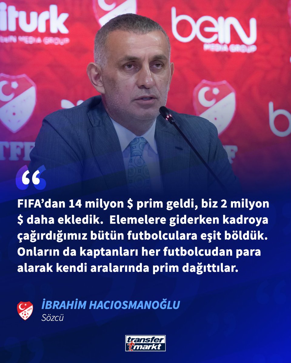 🗣️ TFF Başkanı İbrahim Hacıosmanoğlu'ndan prim açıklaması! futbolsonhaber.com