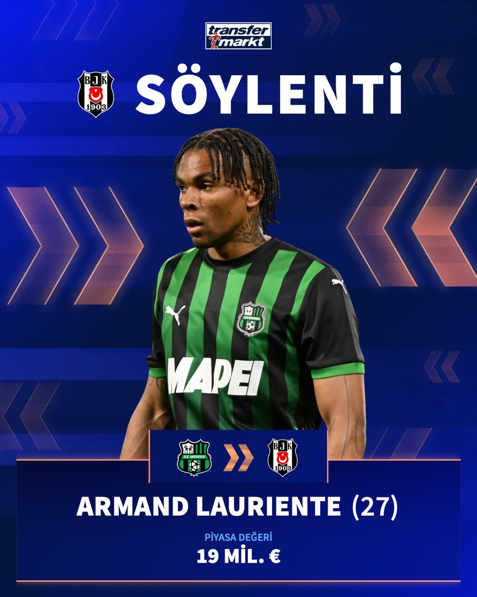 🦅Beşiktaş, Armand Lauriente transferi için Sassuolo ile resmi görüşmelere başladı!