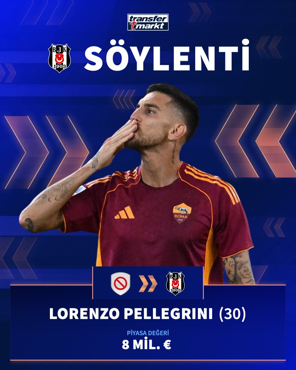 🚨 Beşiktaş, son olarak Roma forması giyen ve bonservisi elinde olan Lorenzo Pellegrini'yi gündemine aldı!