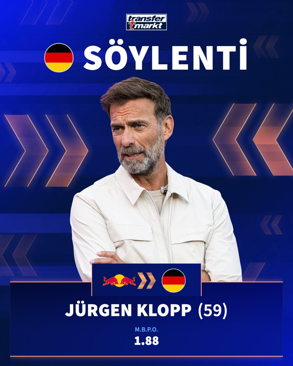 🗣️ Almanya Futbol Federasyonu: "Artık Jürgen Klopp ile resmi görüşmelere başlayacağız. Kendisi bu görevi kabul etmeye hazır olduğunu zaten b