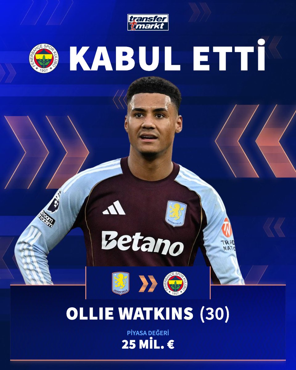 🤝 Fenerbahçe, kişisel şartlarda Ollie Watkins ile her konuda anlaştı!
