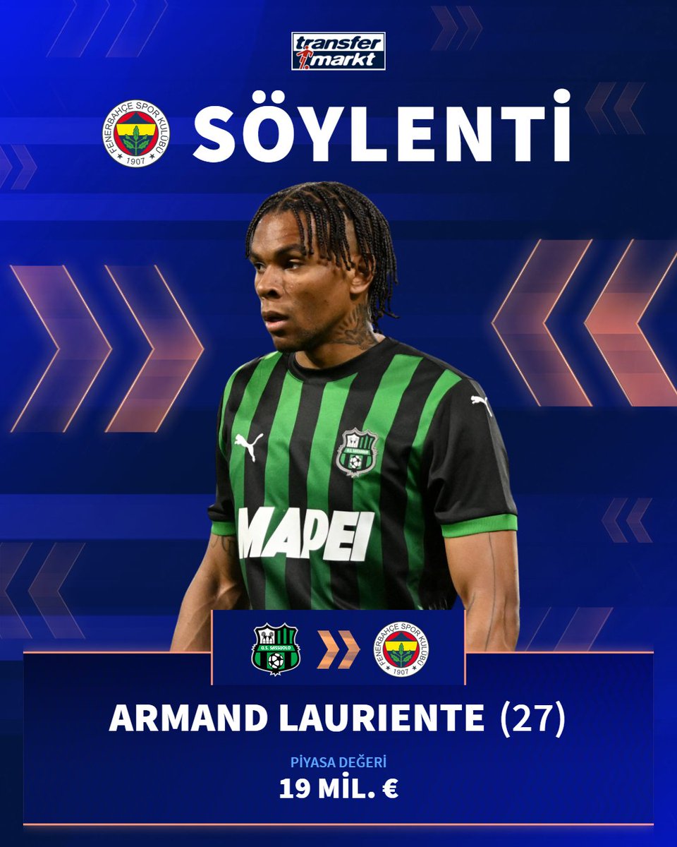 🟡🔵 Fenerbahçe'nin kanat transferi için belirlediği alternatif isimlerden birisi Armand Lauriente!