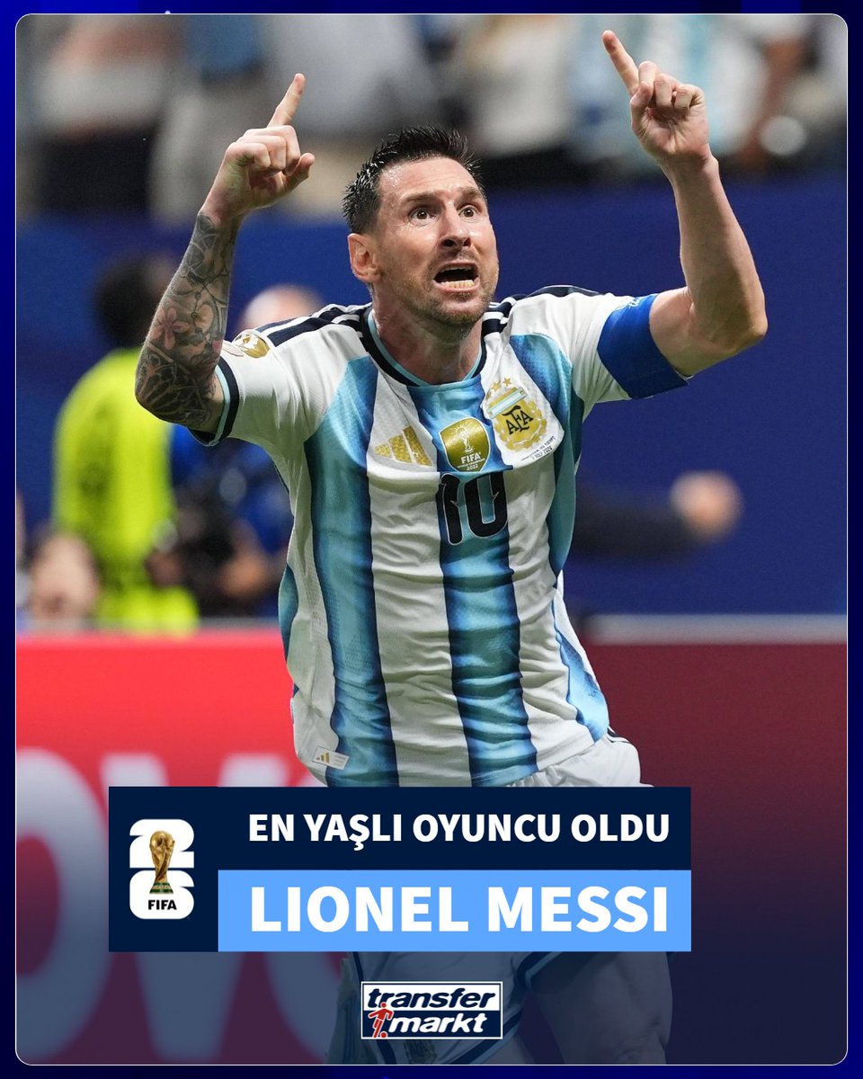 🇦🇷 Lionel Messi, 39 yaş 13 gün ile bir Dünya Kupası maçında hem gol atan hem de asist yapan en yaşlı oyuncu oldu!