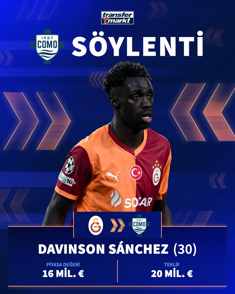 💰 Como, Davinson Sanchez için Galatasaray'a 20 milyon € teklif etti!
