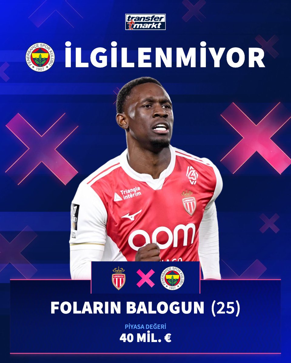 ❌ Monaco, Fenerbahçe'nin şartlarını sorduğu Folarin Balogun'u satmayı düşünmüyor!