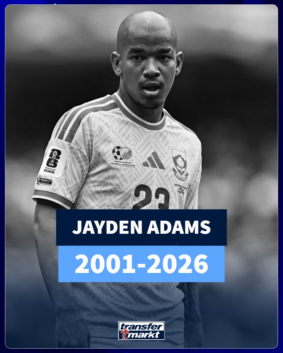 Güney Afrika forması giyen 25 yaşındaki Jayden Adams, hayatını kaybetti.