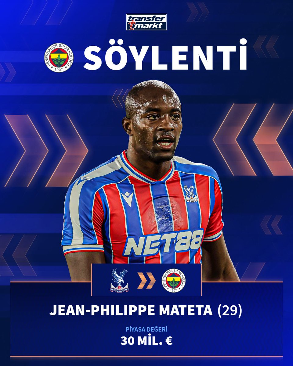 🟡🔵 Fenerbahçe'de forvet adaylarından biri yeniden Jean-Philippe Mateta!