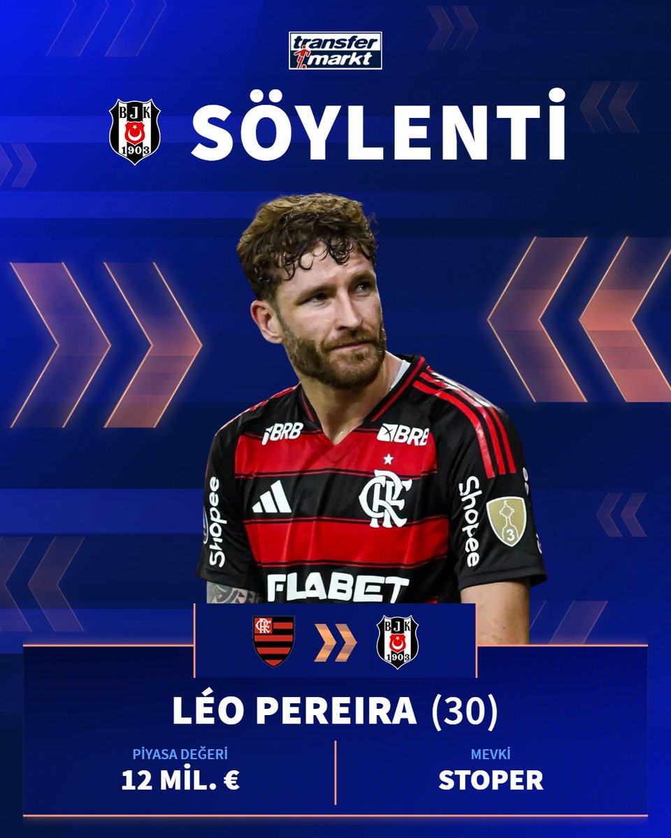 🦅 Beşiktaş, sol stoper için Flamengo forması giyen Brezilyalı milli oyuncu Léo Pereira’yı listesine aldı!