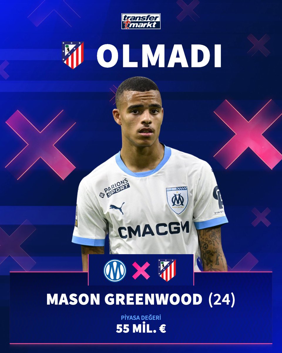 ❌ Atletico Madrid, Mason Greenwood'un iki gün geciken yanıtının ardından transferden çekildi!