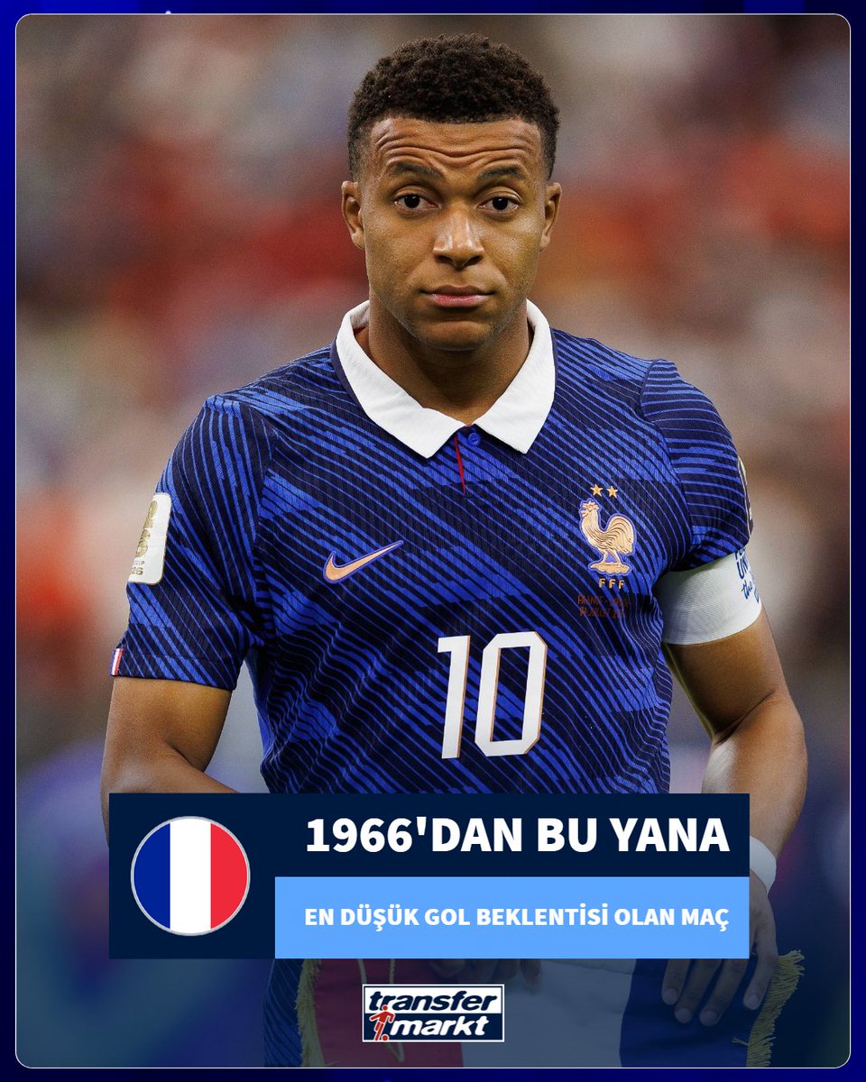 🇫🇷 Fransa, 1966'dan bu yana Dünya Kupası'nda en düşük gol beklentisine (xG: 0.30) sahip olduğu maçı İspanya'ya karşı oynadı!