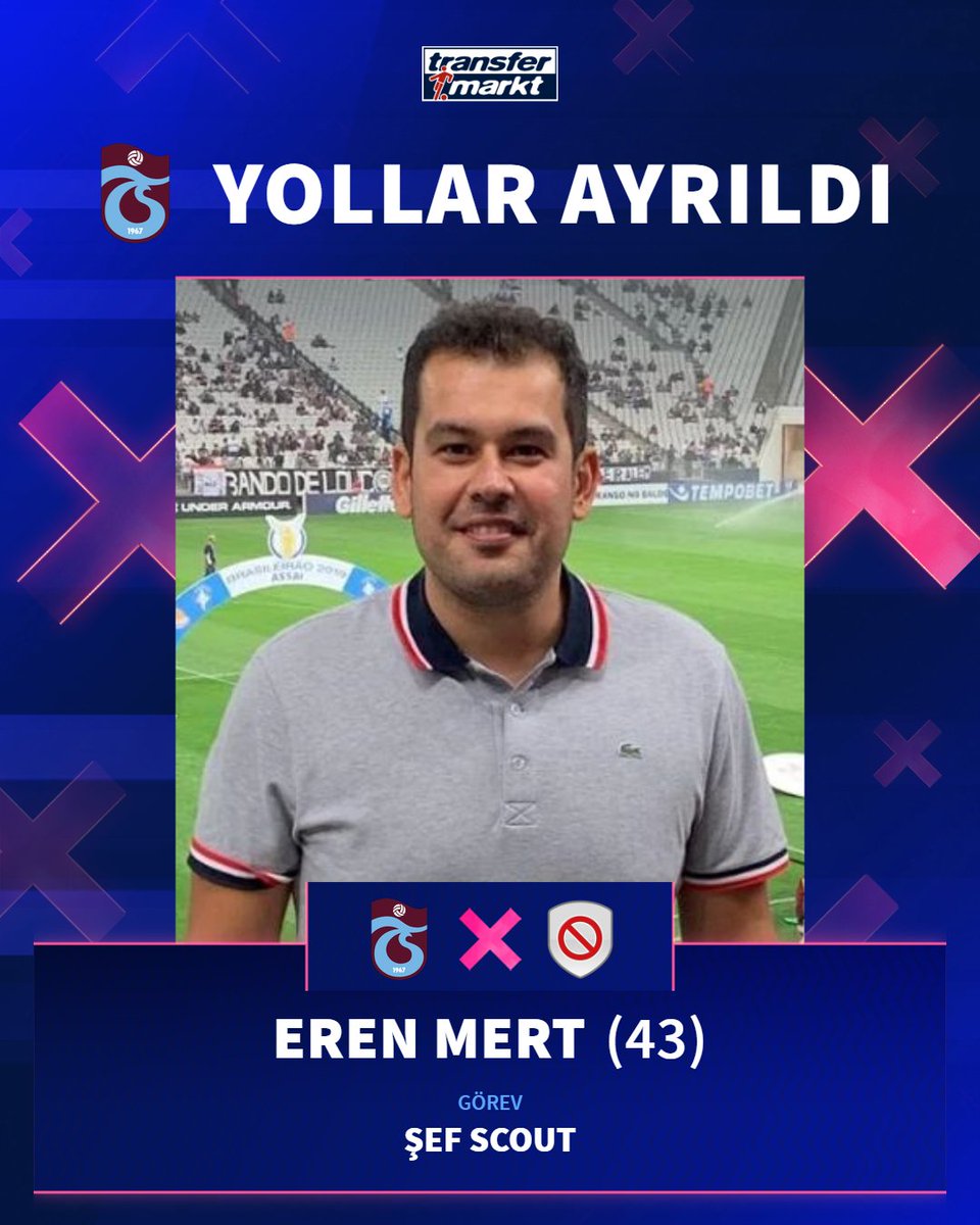 ❌ Trabzonspor'da Şef Scout Eren Mert, görevinden ayrıldığını açıkladı